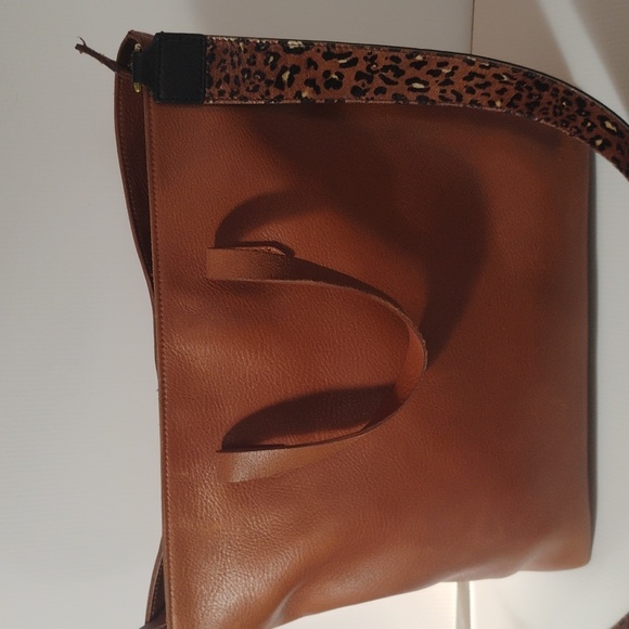 Madewell Brown Tote with Leopard Strap - Picture 3 of 12